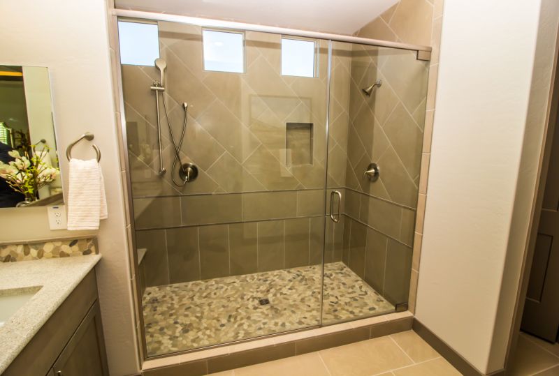 Open Shower with Rainfall Showerhead