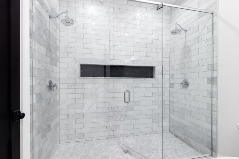Corner Walk-in Shower with Recessed Shelves
